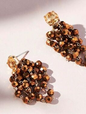 Anthropologie Waterfall Beaded Earrings